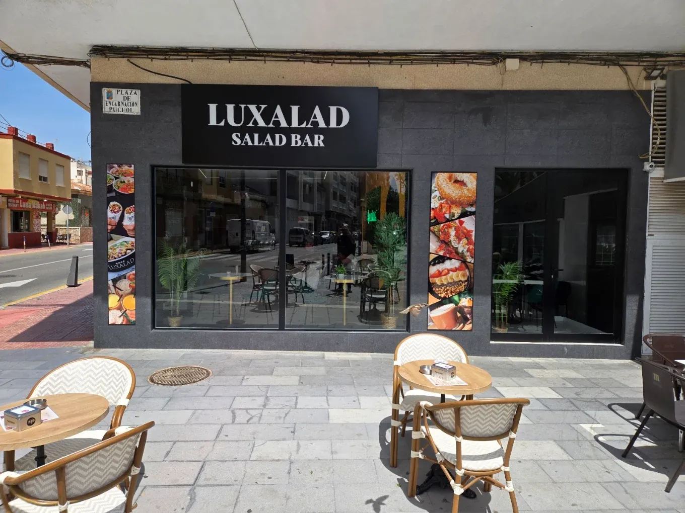 The Luxalad Salad Bar shopfront in La Mata, Torrevieja